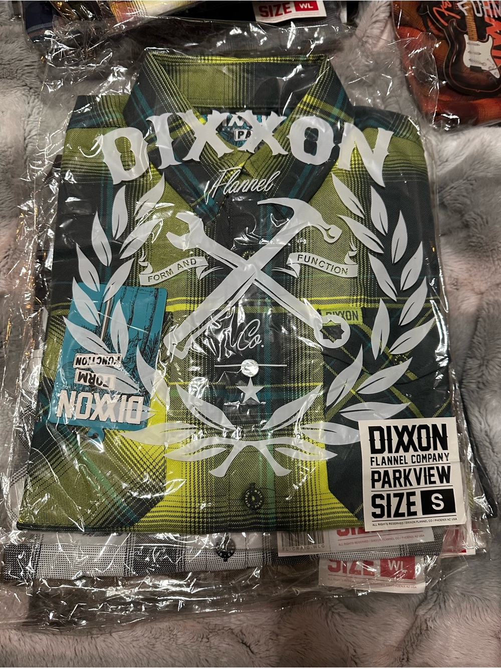 DIXXON Parkview Men's Plaid Button-Down Shirt - Green, Black, Yellow